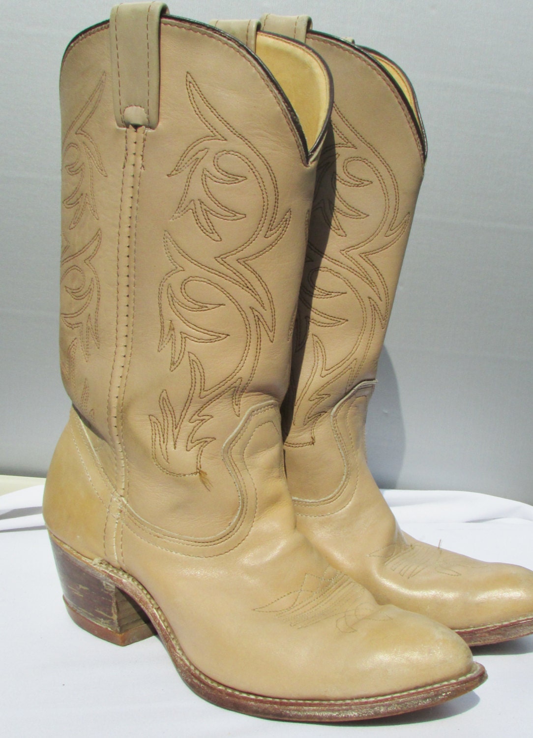 Vintage DOUBLE H BRAND Cowboy Boots Made in Canada Size Etsy