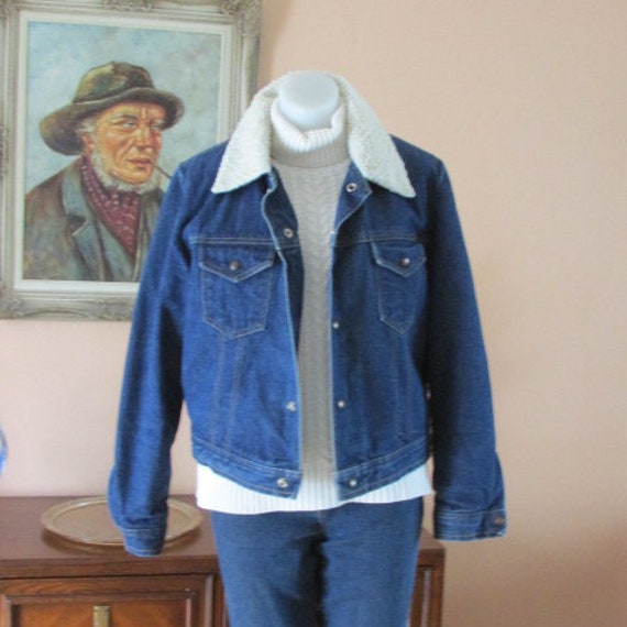 Jean Jacket OLYMIPIC Winter Jean Jacket Faux Flee… - image 8