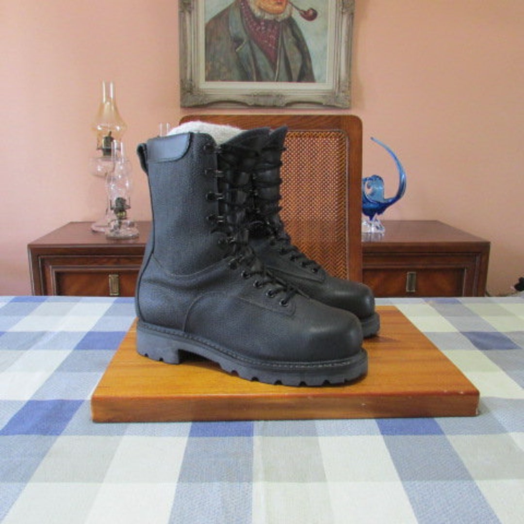 Military Field Boots Women's Size 5 Black Leather Army Boots Work Boots