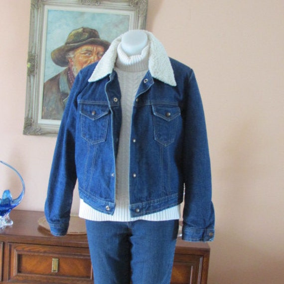 Jean Jacket OLYMIPIC Winter Jean Jacket Faux Flee… - image 7