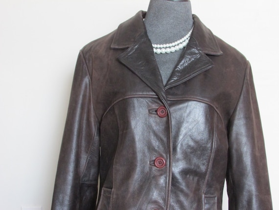 SAHARA Genuine Leather Jacket with Removable Quilted Lining, Ladies Medium, Rich Browns, Stylish Tailoring, Superior Quality & Condition