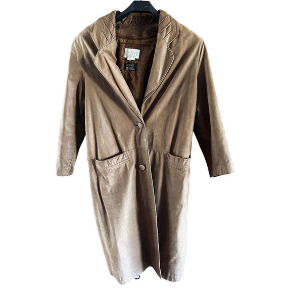 Vintage 80s Petite Sophisticate Women s Leather Trench Coat Etsy
