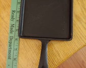 Vintage cast iron skillet small size square new old stock black unbranded frying pans farm country cookware rustic farmhouse decor kitchen
