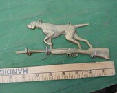 Antique brass coat hat hooks rack hunting dog key holder rack gun rifle mid century wall mount coat rack architectural hardware salvaged
