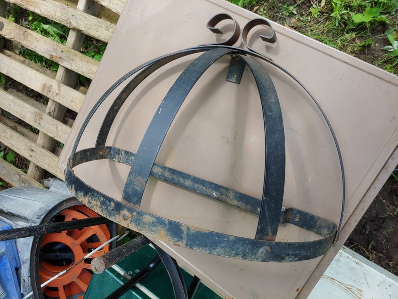 Antique Wrought Iron Plant Baskets Wall