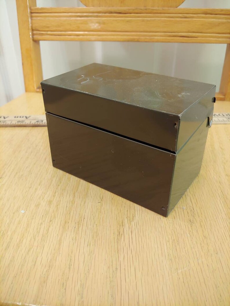 Vintage Weiss Card Catalog Index Green Metal File Box Etsy