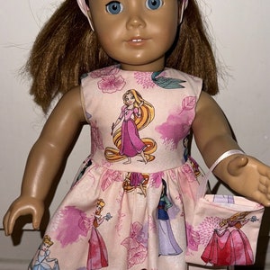 18 inch Doll Clothes Pink Disney Princess Dress with Headband and Purse Fits 18&quot; Dolls