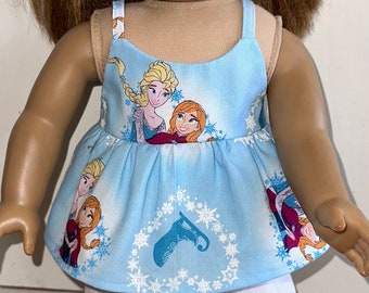 18 Inch Doll Clothes: Blue Frozen Elsa & Anna Outfit