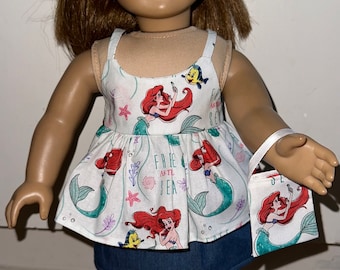 18 Inch Doll Outfit: Little Mermaid Ariel Skirt Set