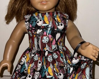 Nightmare Before Christmas Doll Dress with Matching Headband & Purse