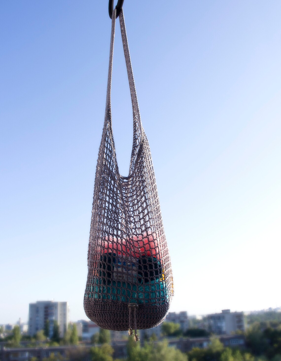 Crochet Foldable Net Bag Pattern Mesh Tote Bag Shoulder Etsy