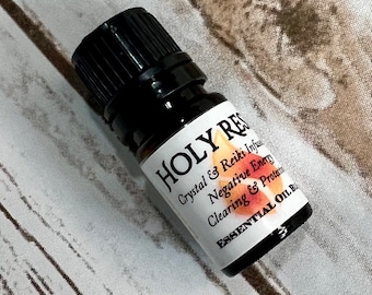 Holy Resin- Smudge Essential Oil Blend, Energy Clearing, Chakra Protection, Aura Cleansing- Archangel Michael-Energy & Crystal Infused