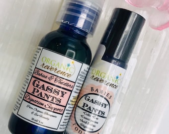 Gassy Pants Organic AROMATHERAPY Oil {Newborns - Toddlers} For Tummy Aches ~ Gas ~ Colic ~ Constipation ~ Acid Reflux ~ Indigestion