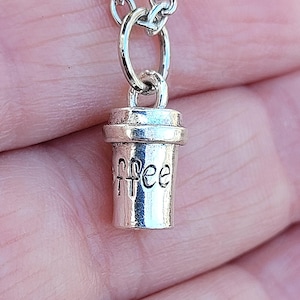Coffee Cup Necklace: Tibetan Silver Charm, Gift for Coffee Lovers