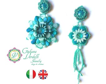 Anthea earrings  TUTORIAL with Paisley, Ginko, SuperDuo, Round Beads, Seed Beads, Delicas. Beadweaving.