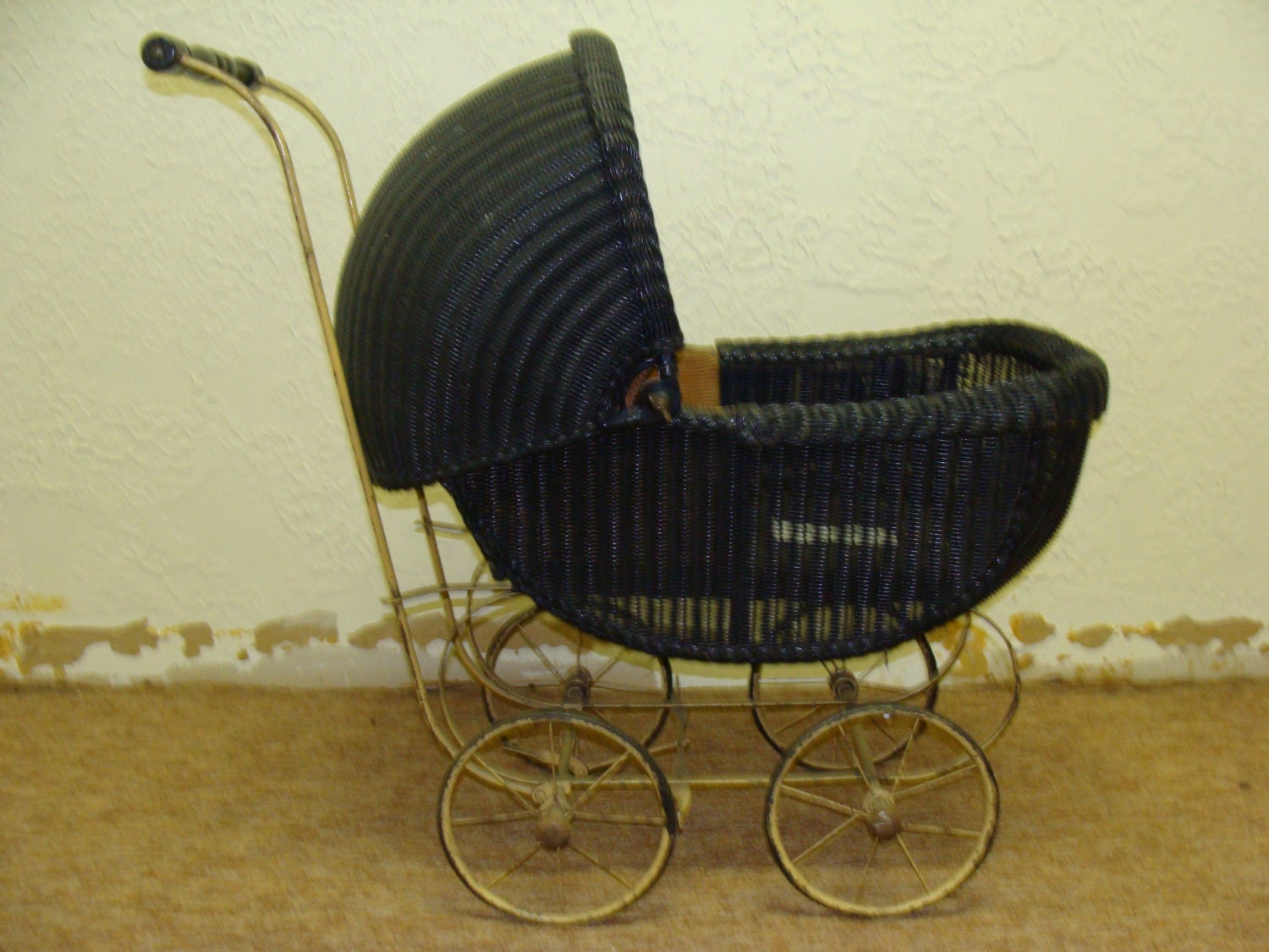 Baby Carriage Antique buggy Lloyd Loom baby buggy or stroller Etsy