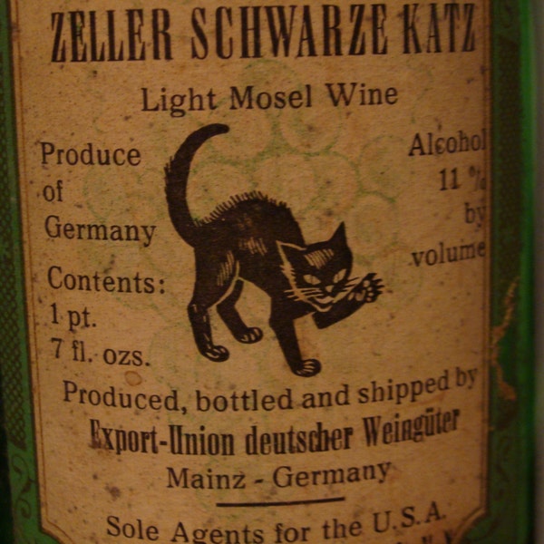 Black Cat Bottle - Zeller Schwarze Katz - Vintage 1964