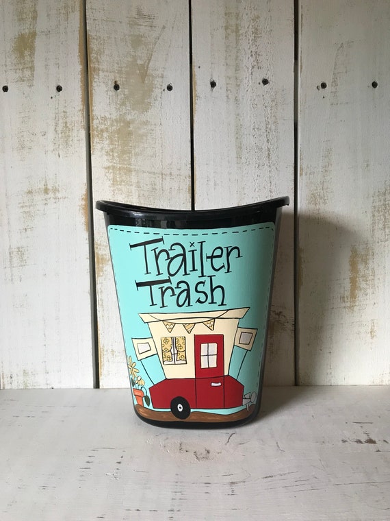 Trailer Trash Can Small Trailer Trash Can Camper Decor - Etsy