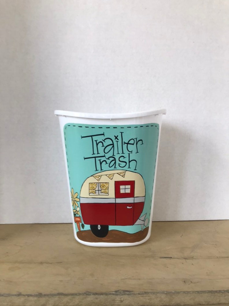 Trailer Trash Can Small Trailer Trash Can Camper Decor Etsy Australia