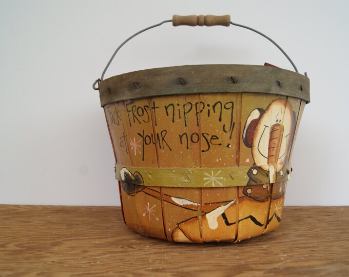 Bushel Basket Snowman Decor Hand Painted Bushel Basket Etsy