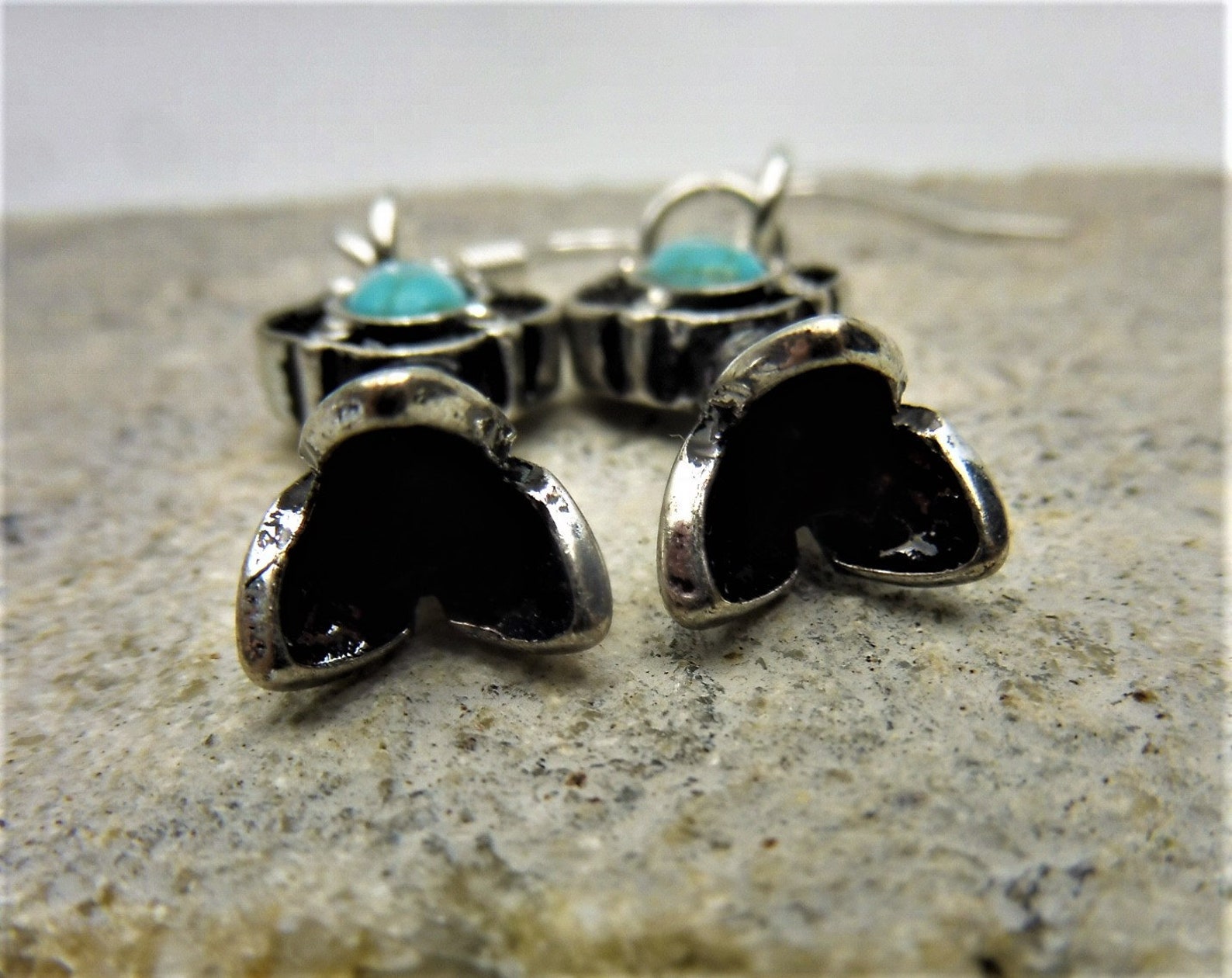 Squash Blossom Earrings Turquoise Earrings Southwestern Etsy