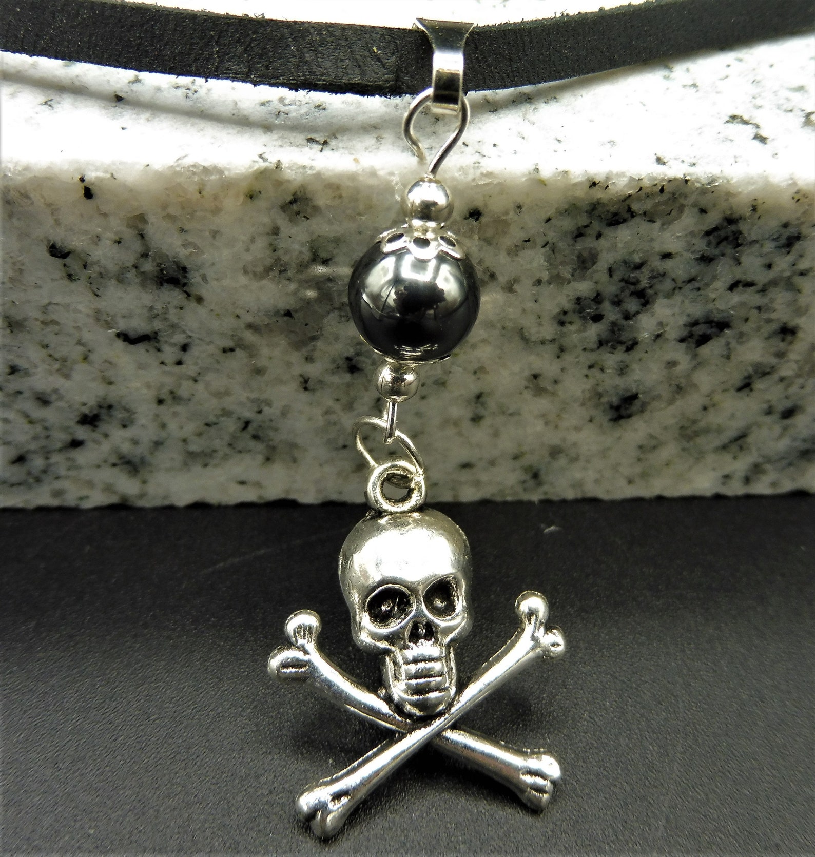 Skull and Crossbones Necklace Skull Pendant Necklace 20 Inch Etsy