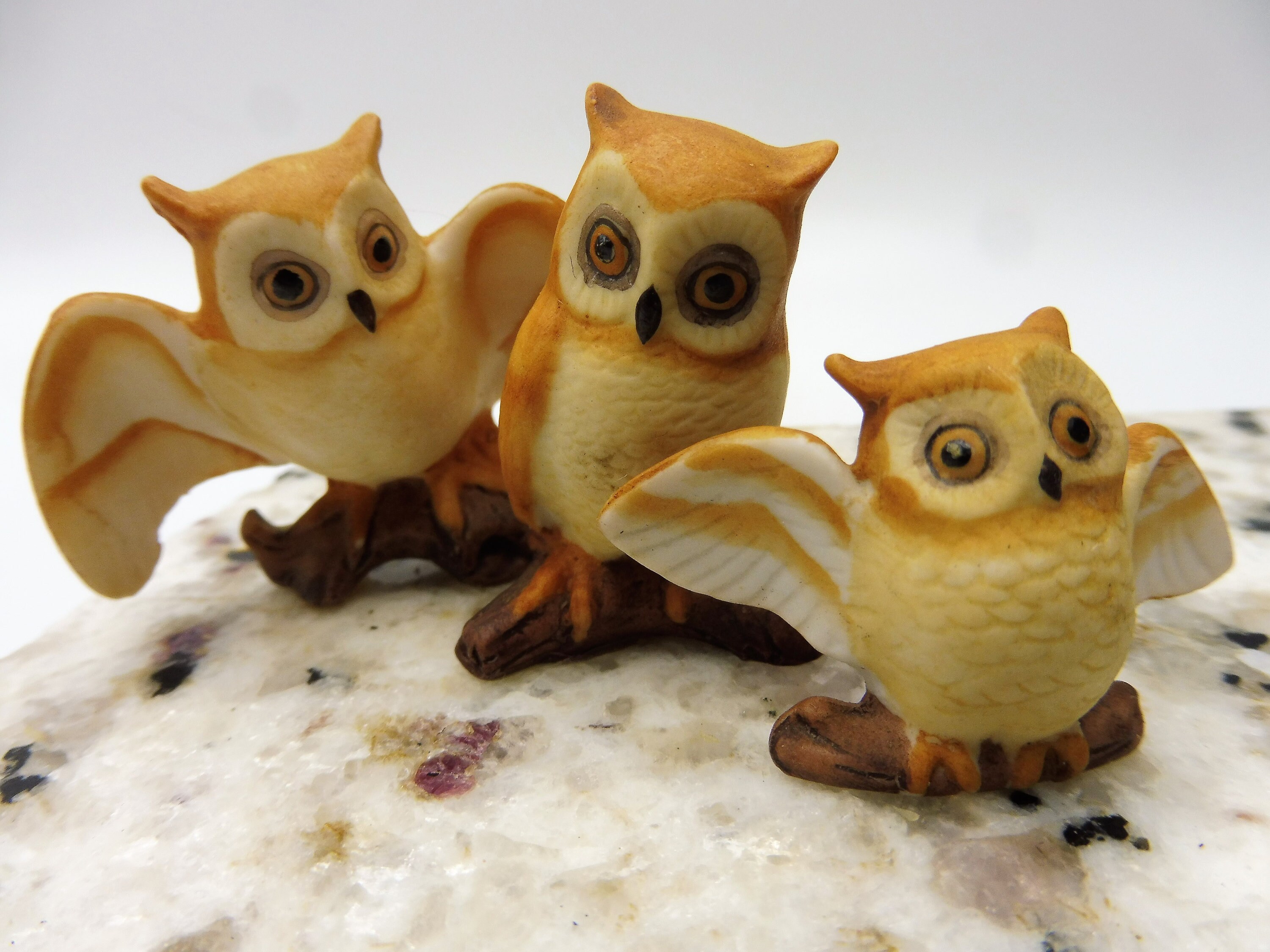 Vintage Miniature Owl Figurines Vintage Owl Figurines Tiny Etsy