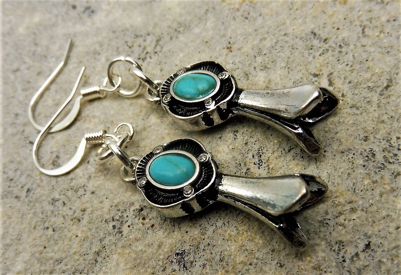 Squash Blossom Earrings Turquoise Earrings Southwestern Etsy