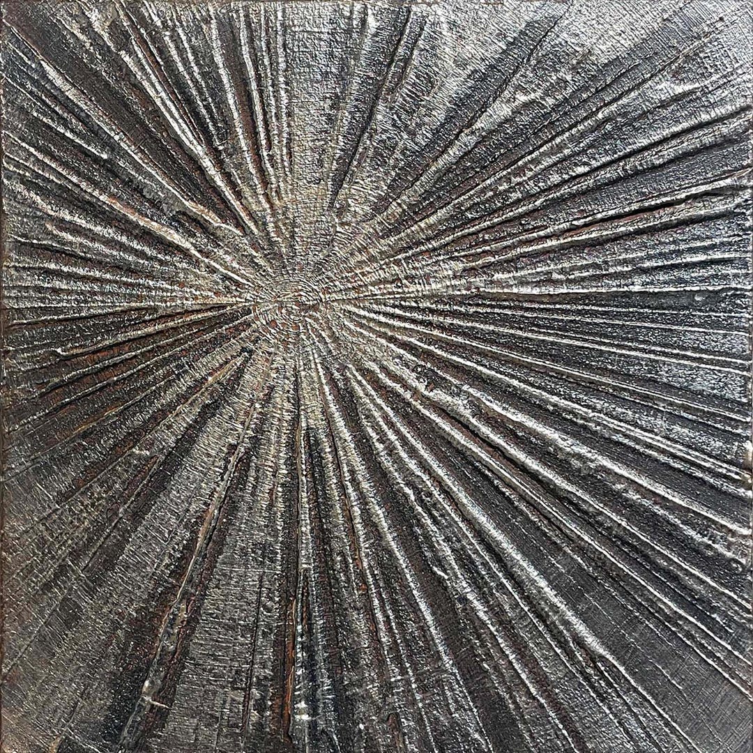 Plaster Texture Rings Abstract Textured Starburst Tree Rings Corrugated Plaster Painting in ...