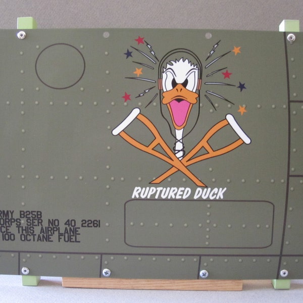 B-25 Ruptured Duck Aircraft Nose Art panel Doolitle Raider WWII