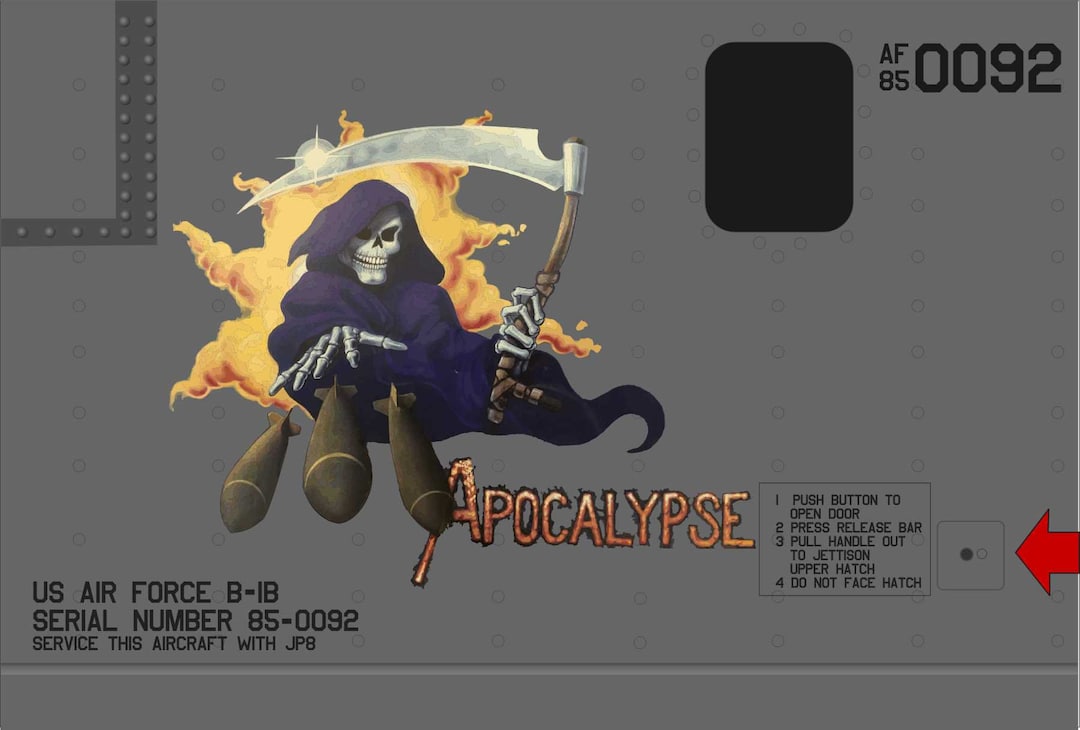 B-1 Bomber Aircraft Nose Art Panel Apocalypse 10x16 - Etsy