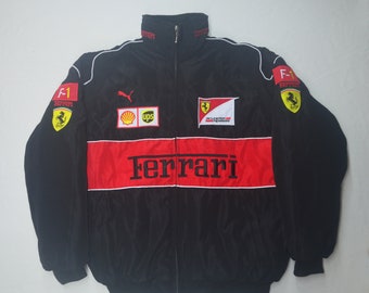 FERRARI RACING JACKET - Veste de course Ferrari brodée - Veste vintage authentique de Formule 1, veste de course vintage, veste de course Y2K