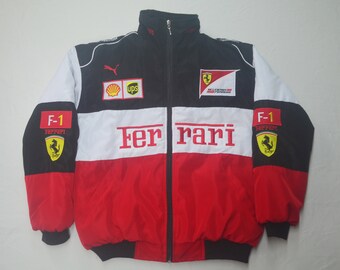 Veste de course Ferrari de Formule 1, veste Ferrari F1, veste Ferrari, veste de course streetwear des années 90, veste rouge unisexe Ferrari vintage, Ferrari