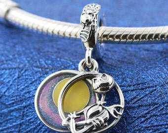 2020 Release Disney Parks Passholder Charm in Sterling Silver With Enamel Fit European Bracelets Necklaces
