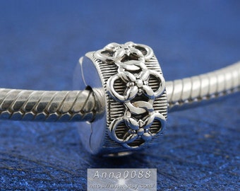 New Blooming Dahlia Clip CharmS925 Sterling Silver fully stampedBeads,Charms