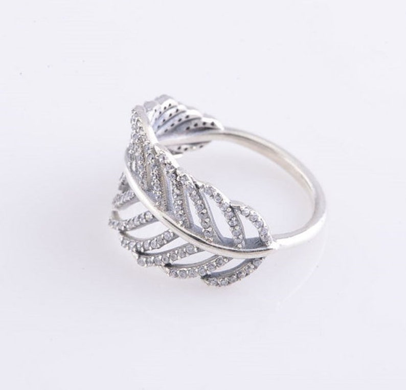 2013 Fall Release Sterling Silver Light As a Feather Pav\u00e9 Ring Stackable Ring Woman Jewelry Size 50,52,54,56,58MM