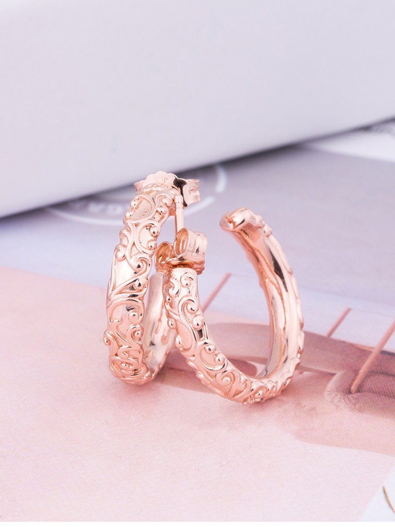 Rose\u2122 Rose Gold Regal Beauty Hoop Earrings