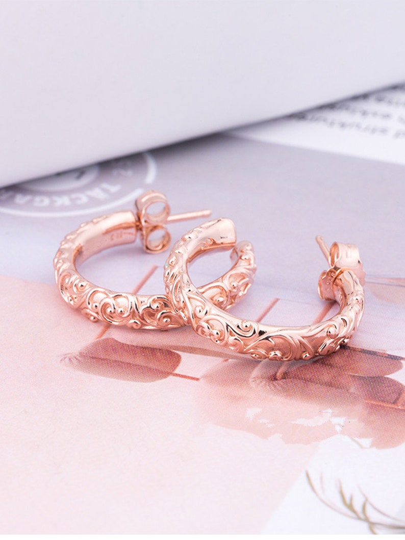 Rose\u2122 Rose Gold Regal Beauty Hoop Earrings