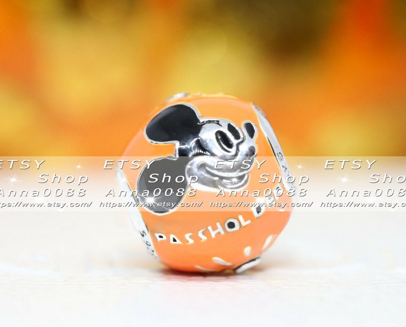 2020 Release Disney Parks Passholder Charm in Sterling Silver With Enamel Fit European Bracelets Necklaces