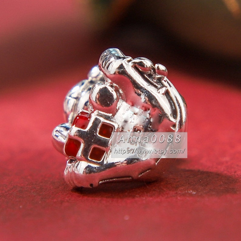 2019 Winter Collection Disn ey 925 Sterling Silver Eeyore Christmas Charm With Enamel Charm Fits All European DIY Bracelets Necklaces