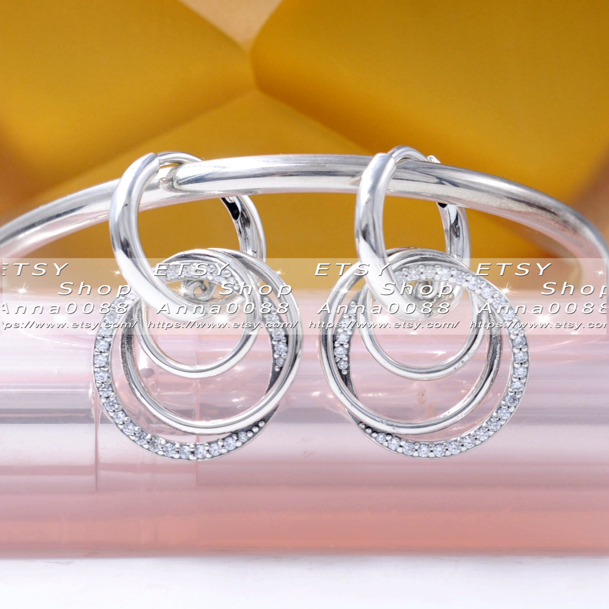 Elegant 925 Stamped Sterling Silver Filled SF Woman Hoop Earrings E-A583 