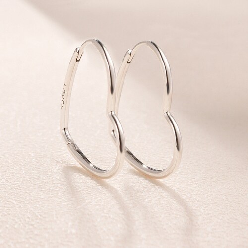 S925 Sterling Silver Asymmetric Hearts 