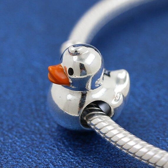 Sterling Silver Enameled Duck Charm Sterling Silver Enameled Duck Charm