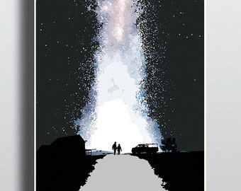 Interstellar movie poster - You Can Include White Wood Frame - wall picture decoration - We can customize your text