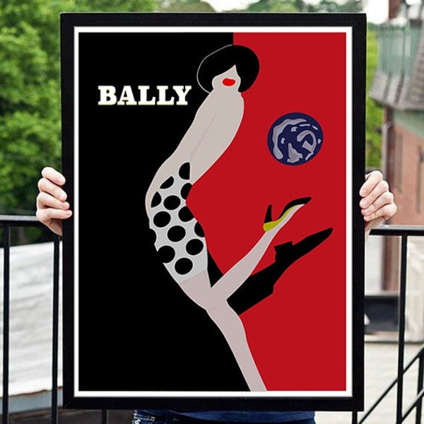 Digital reconstruction Bally poster Bernard Villemot Art Deco Orangina