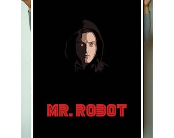 Mr. Robot Poster - Programming movie Universal Spaceman Mind - You Can Include White Wood Frame Spacecraft Rami Malek hacker system failure