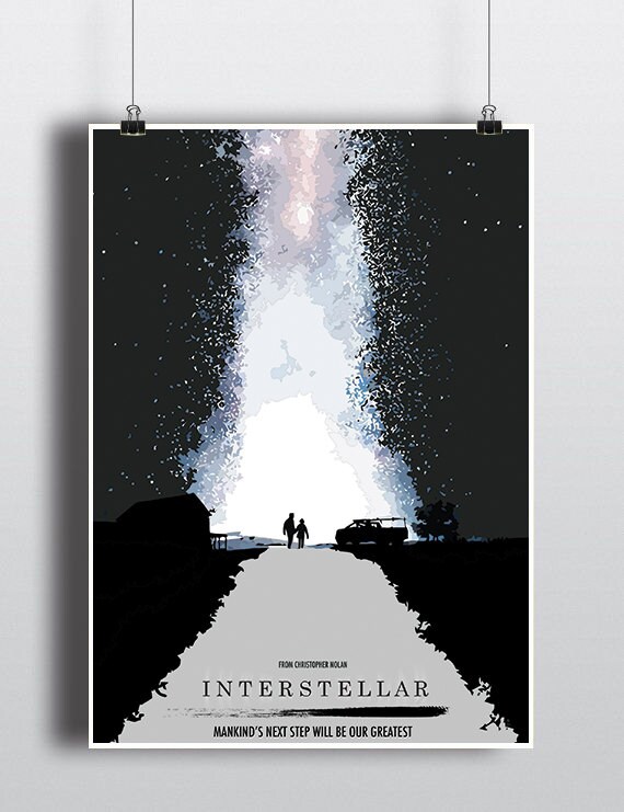 DIGITAL DOWNLOAD Black and White illustration inspired by Interstellar movie Interstellar Poster Interstellar Wall Art Illustration