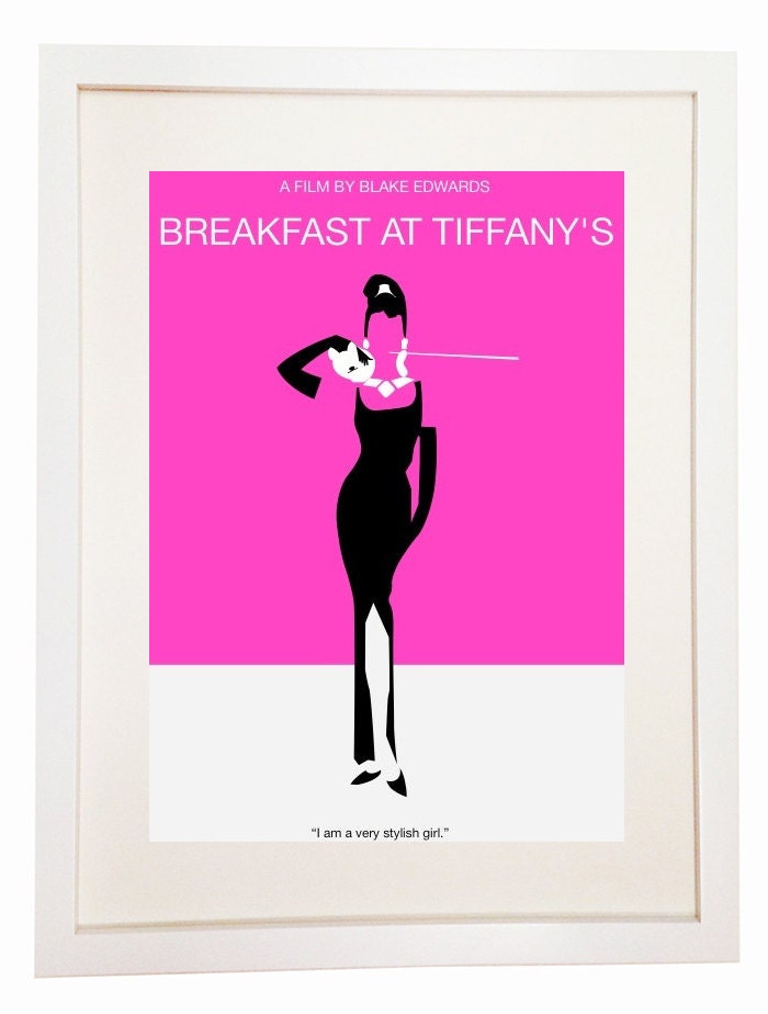 Breakfast at Tiffanys Movie Poster Minimalistic 60s Blake Edwards ...