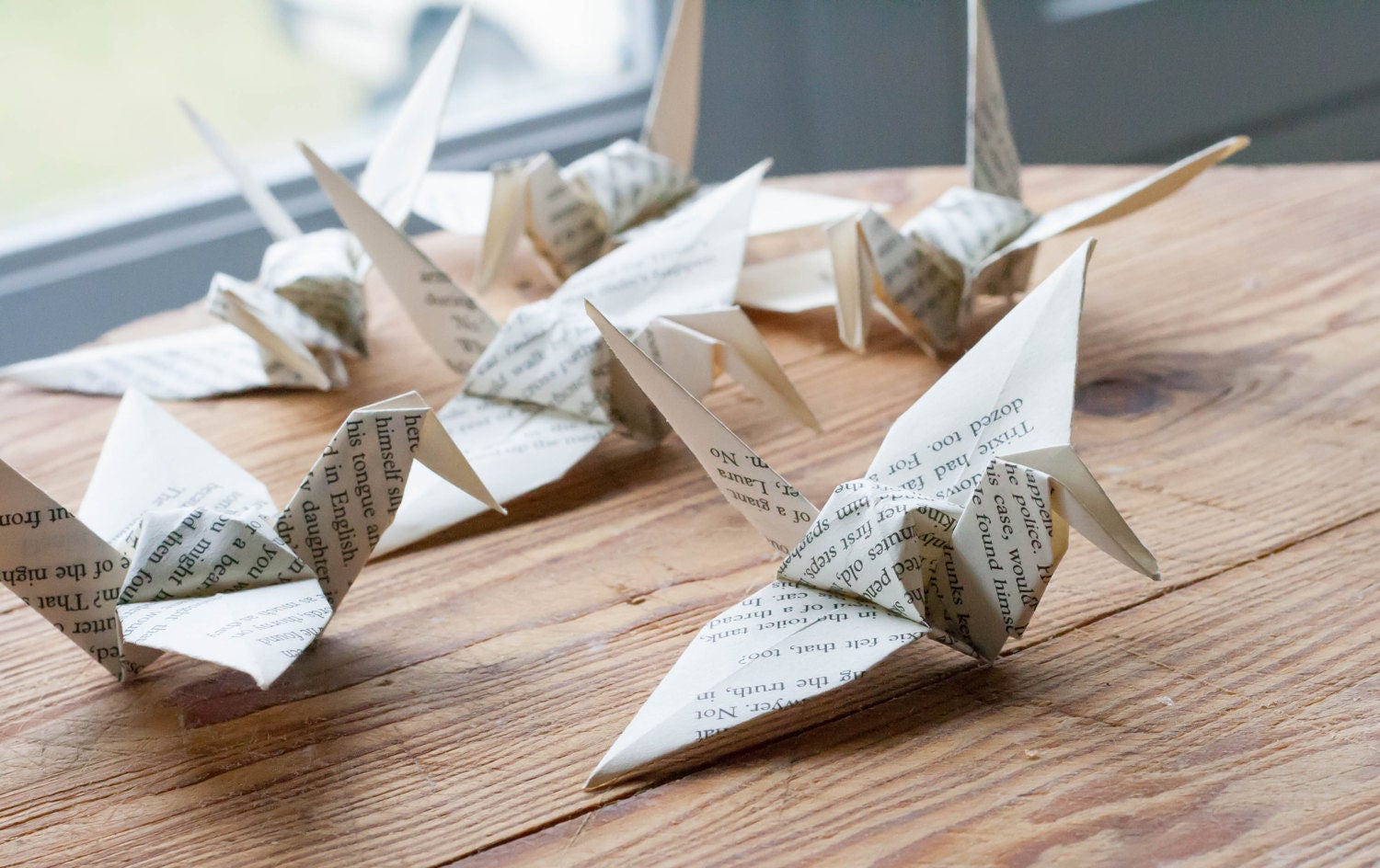 1000 LARGE Recycled Origami Origami Paper Crane Book Page Etsy