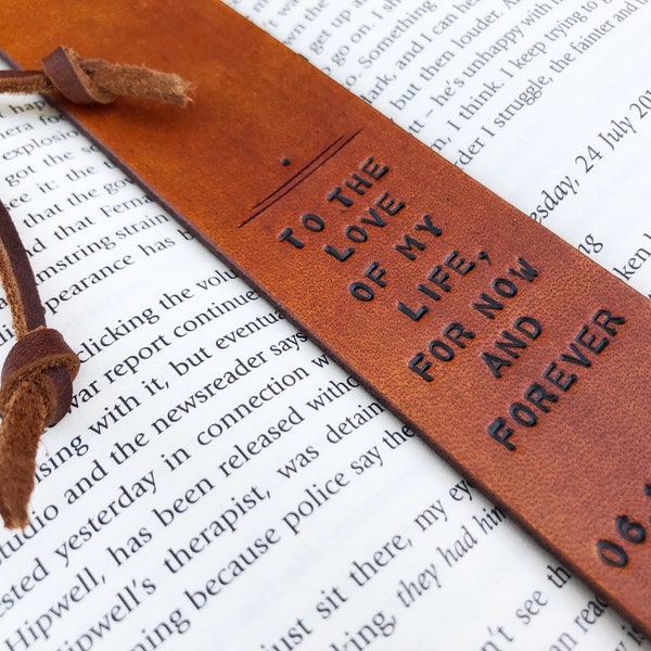 Personalized Leather Bookmark – Handmade Tooled Cowhide Gift